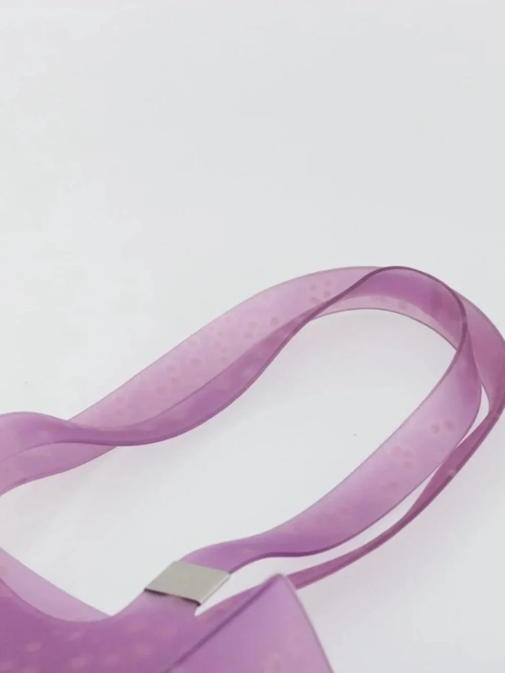 CHANEL Tote Bag Rubber Purple CC Auth 183664